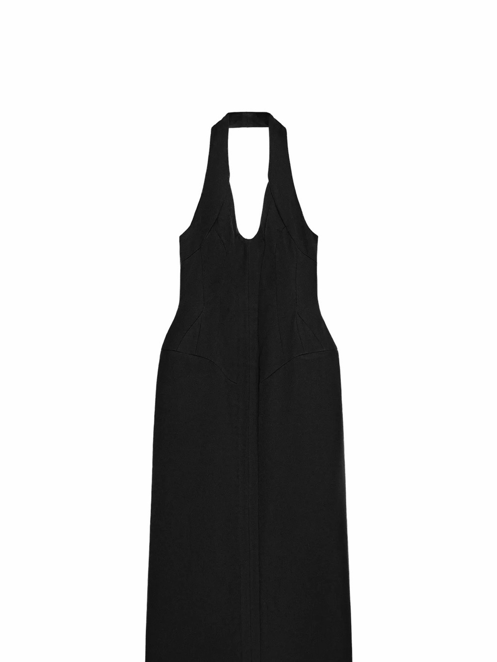 Zara Black Backless Halter Maxi Dress